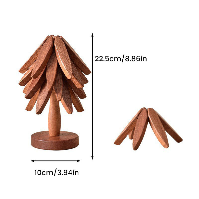 Wooden Leaves Design Coaster