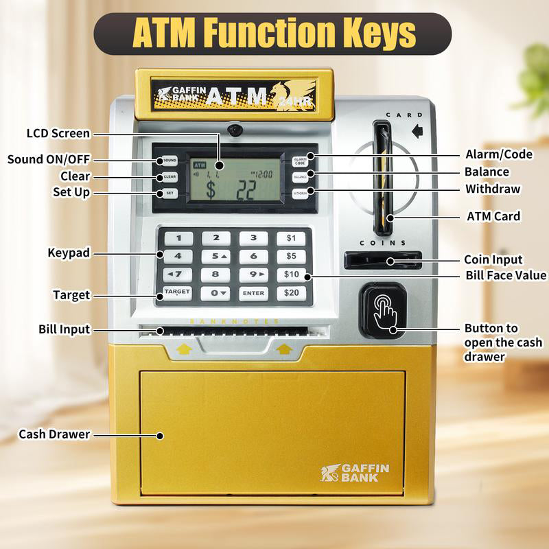ATM Piggy Bank Toy for Kids