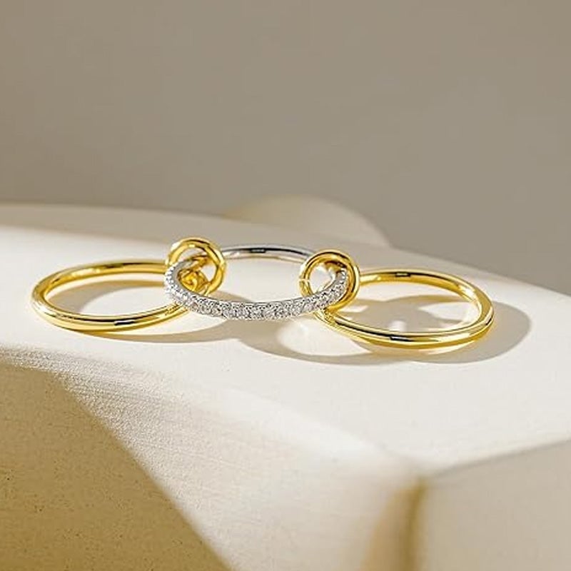 Interlocking Stackable Rings for Women