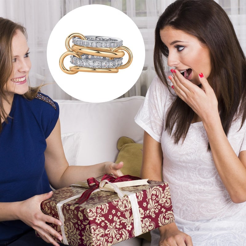 Interlocking Stackable Rings for Women