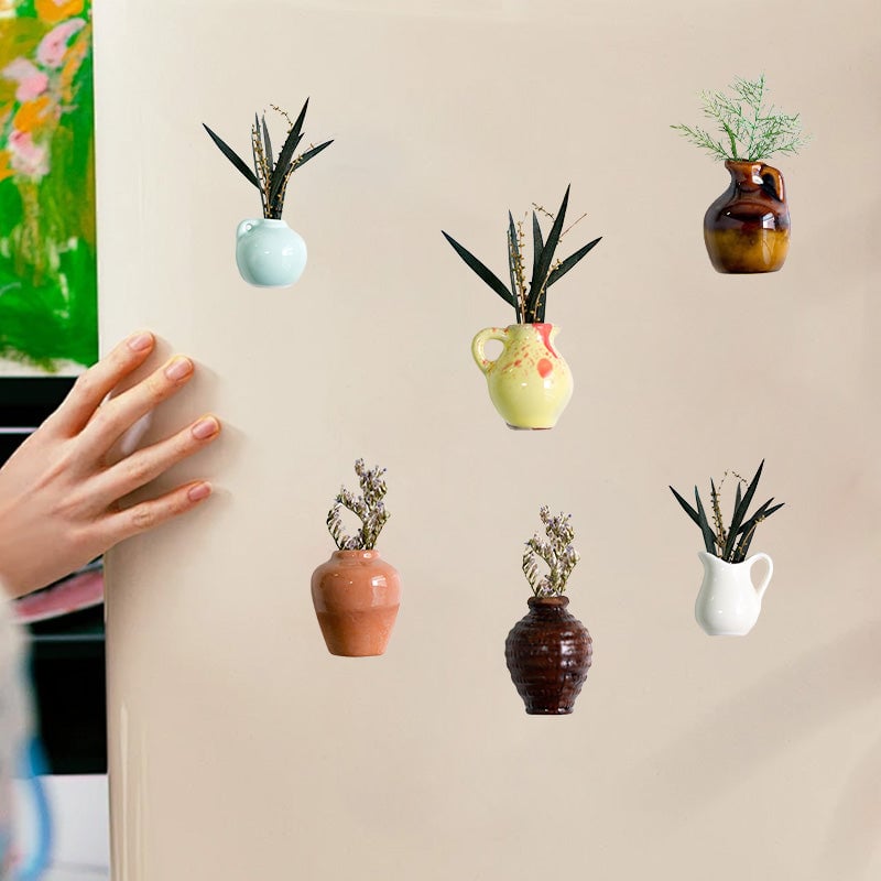 Magnetic Vase Fridge Stickers