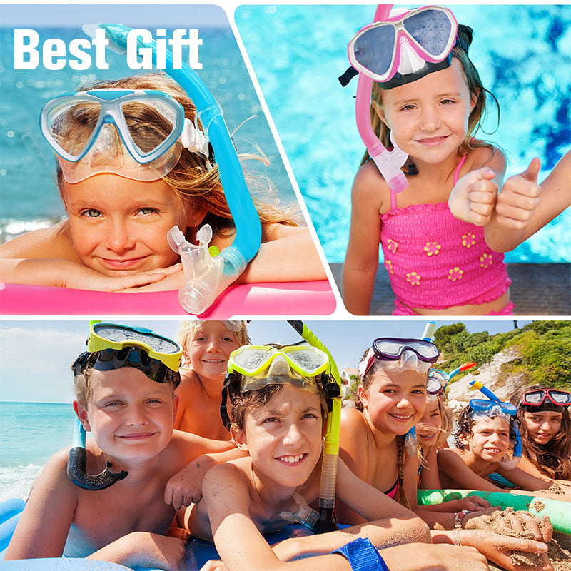 3 Pcs Kids-Swim-Goggles with Nose Cover