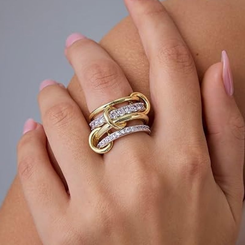 Interlocking Stackable Rings for Women