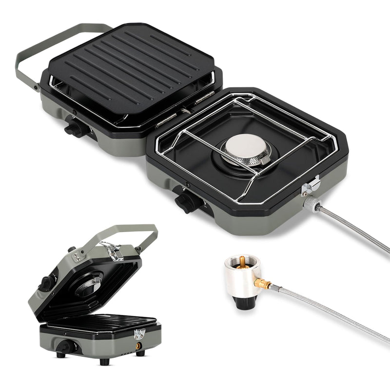 2 Burner Propane Camping Stove with Grill