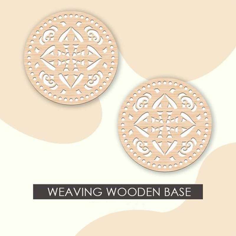 Crochet Basket Weaving Wooden Base (2PCS)