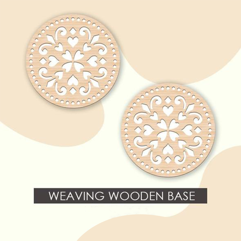 Crochet Basket Weaving Wooden Base (2PCS)