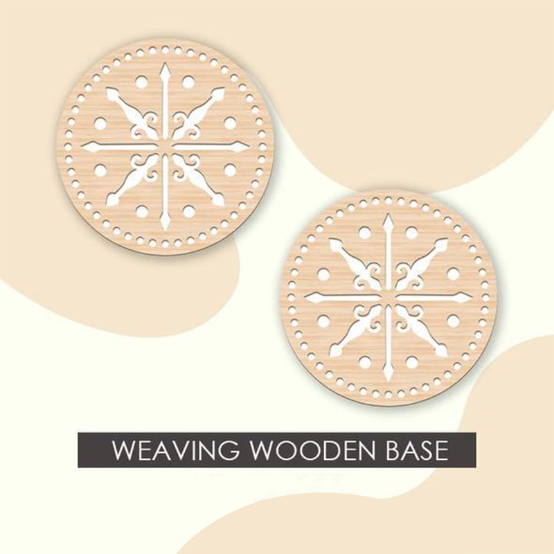 Crochet Basket Weaving Wooden Base (2PCS)