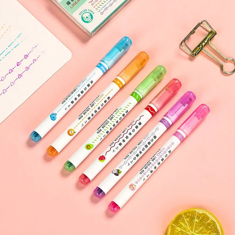 Curve Highlighter Pen (6PCS)