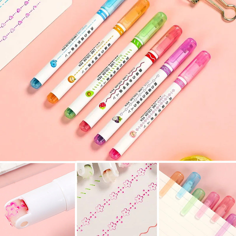 Curve Highlighter Pen (6PCS)