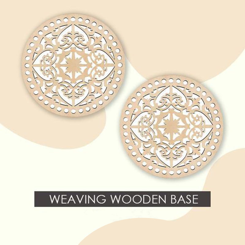 Crochet Basket Weaving Wooden Base (2PCS)