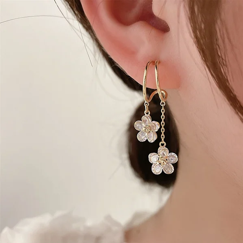 Crystal Flower Style Zircon Earrings