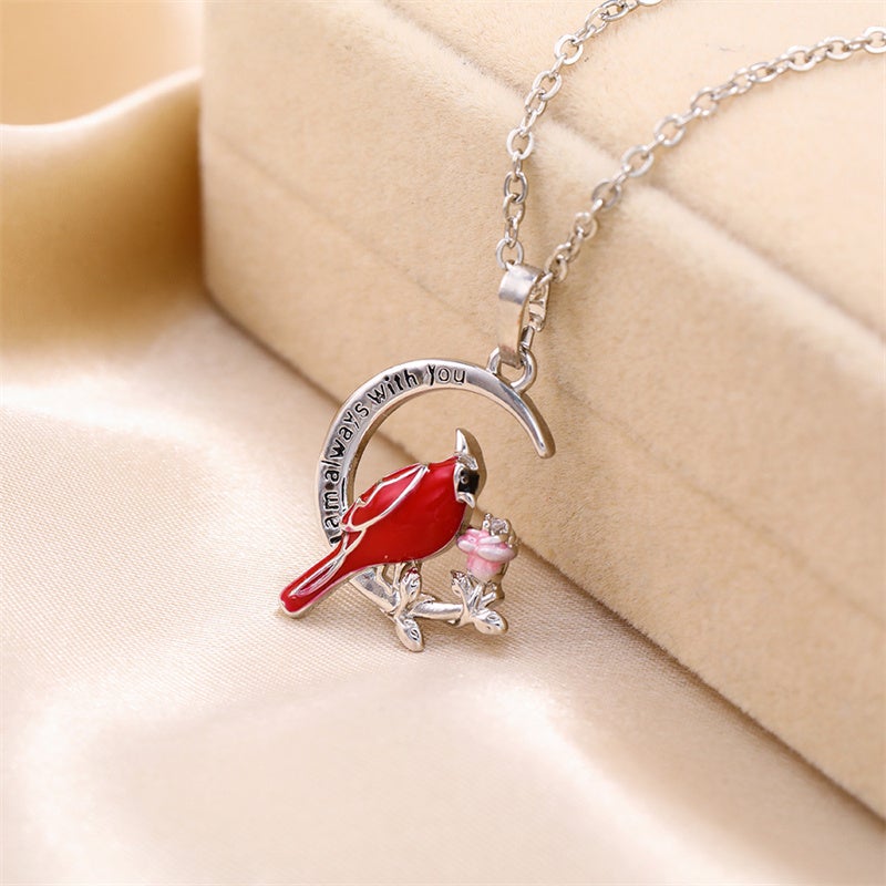 Cardinal Heart Pendant Necklace