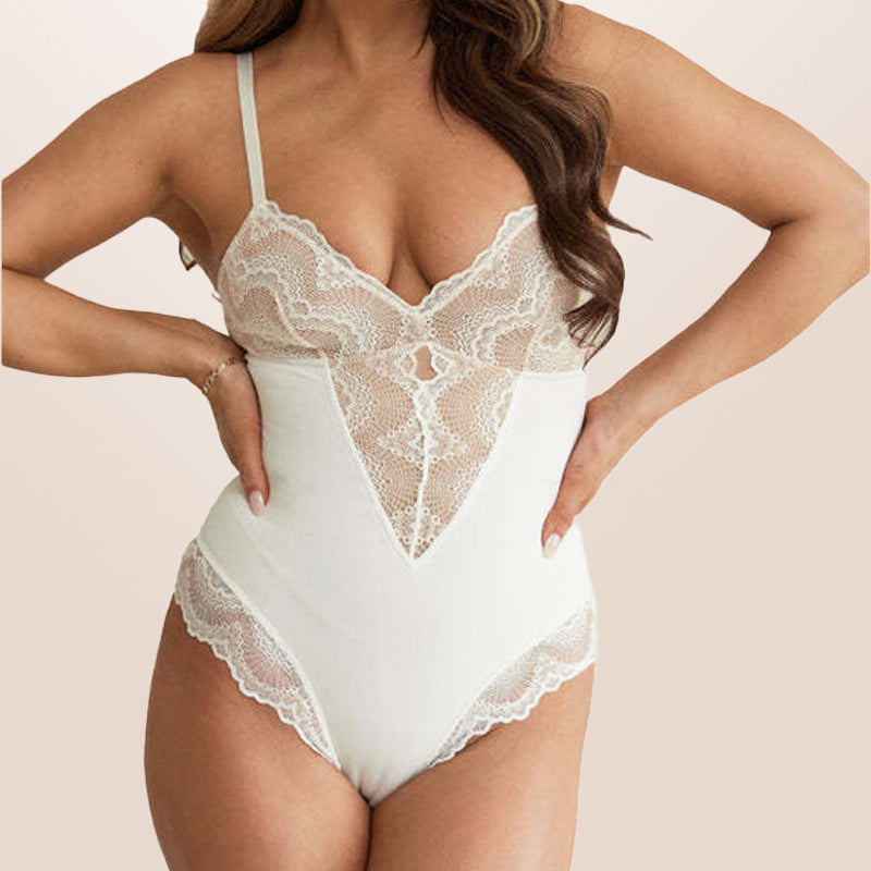 ✨Deep V-Neck Lace Sexy Bodysuit✨