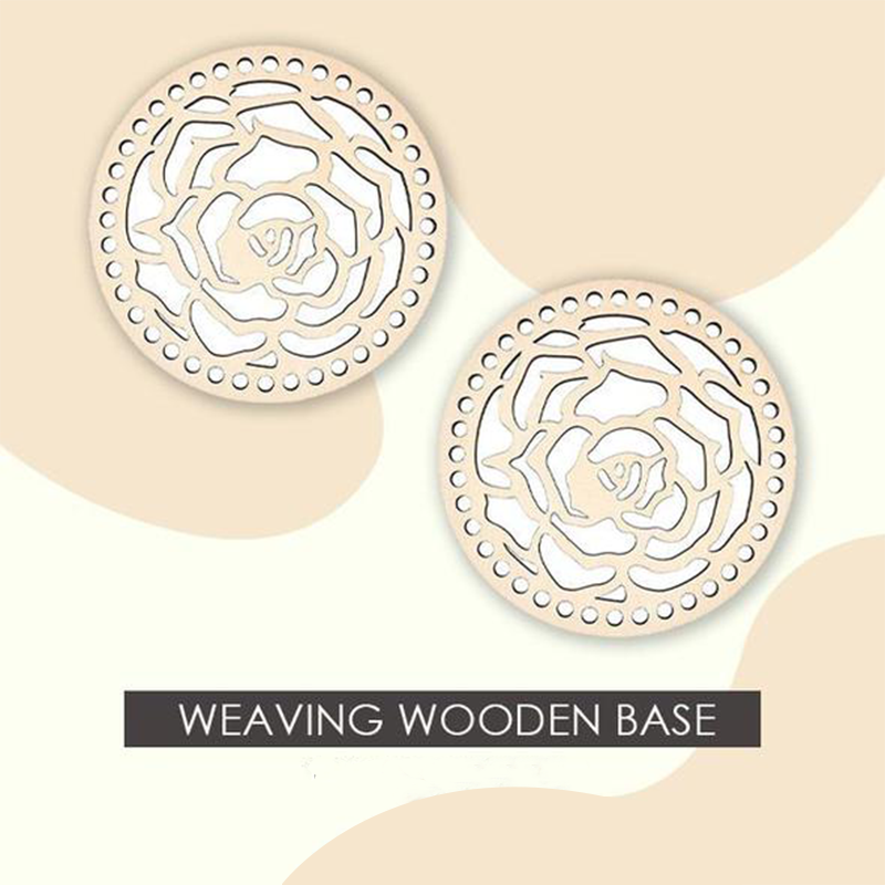 Crochet Basket Weaving Wooden Base (2PCS)