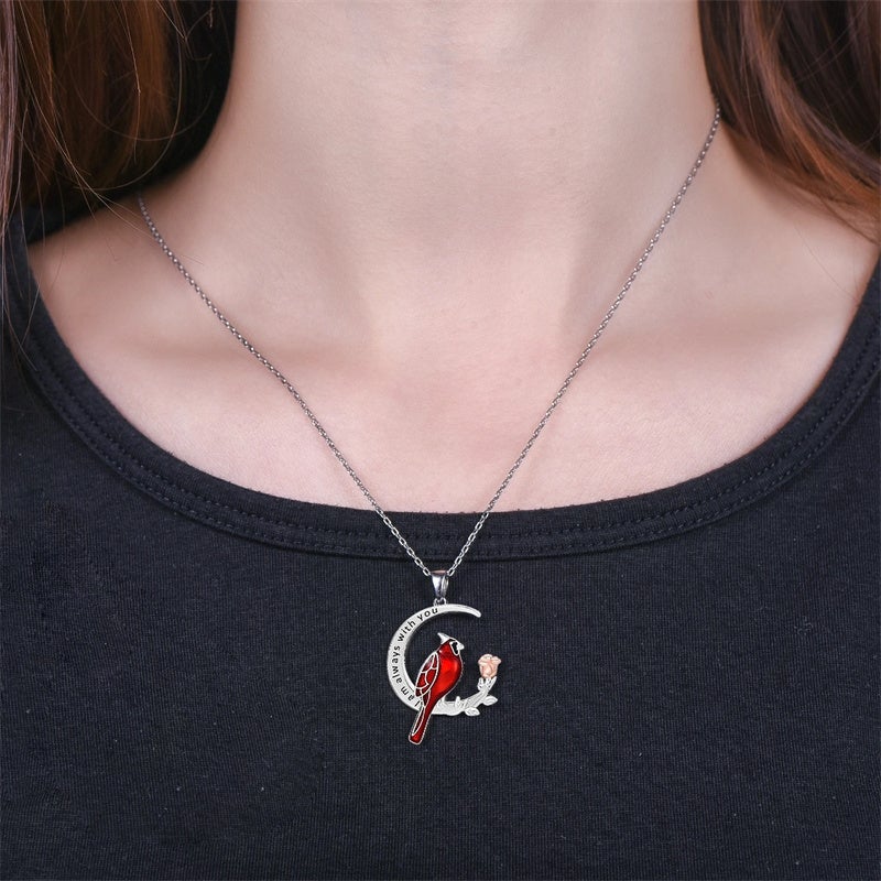 Cardinal Heart Pendant Necklace