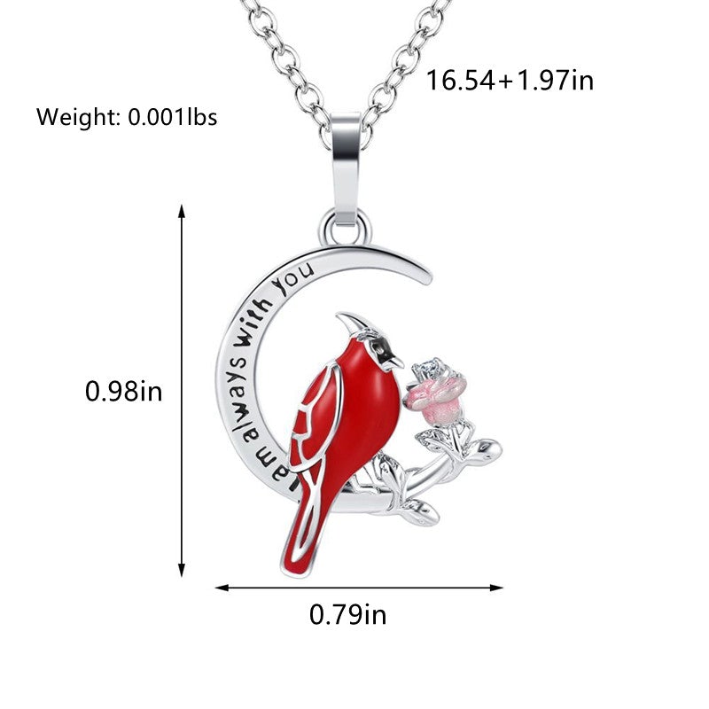Cardinal Heart Pendant Necklace