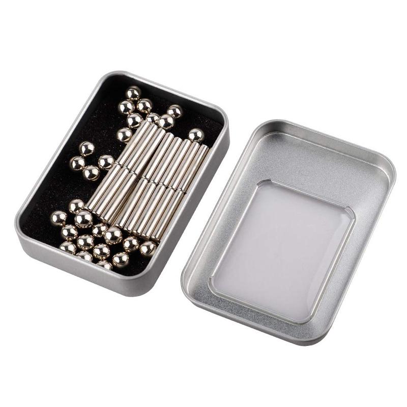 Magnetic Bars and Balls, Construction Sets, Puzzle Stacking Game Sculpture Desk Toys