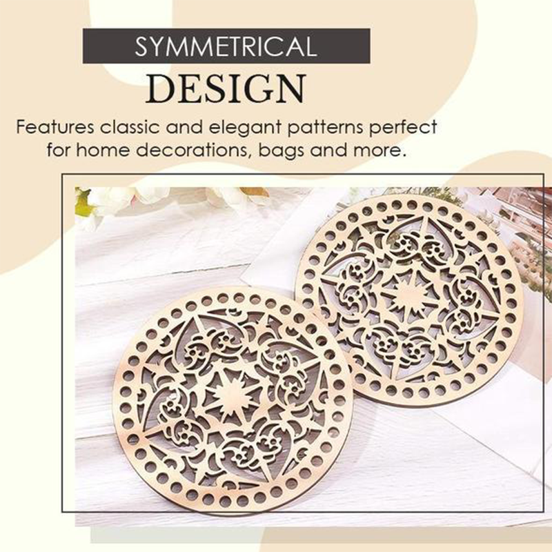 Crochet Basket Weaving Wooden Base (2PCS)