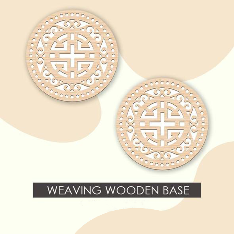 Crochet Basket Weaving Wooden Base (2PCS)