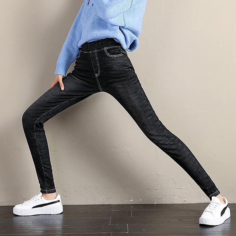 Fleece-Lined Denim Leggings