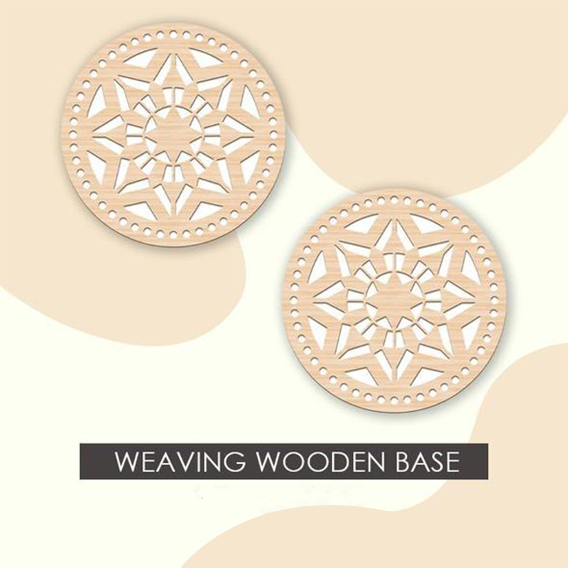 Crochet Basket Weaving Wooden Base (2PCS)