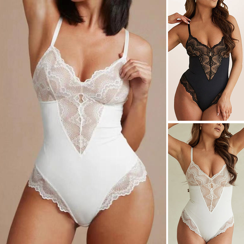 ✨Deep V-Neck Lace Sexy Bodysuit✨